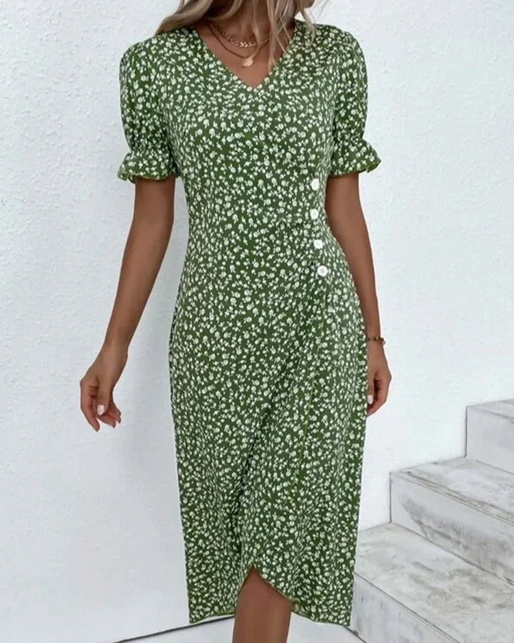 Tine - Short Sleeve Floral Print Dress