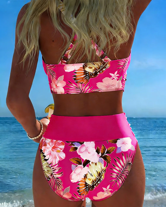 Killiane - Floral Contrast Split Bikini