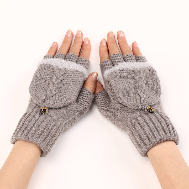 GloveGleam - Knitted Fingerless Flip Gloves