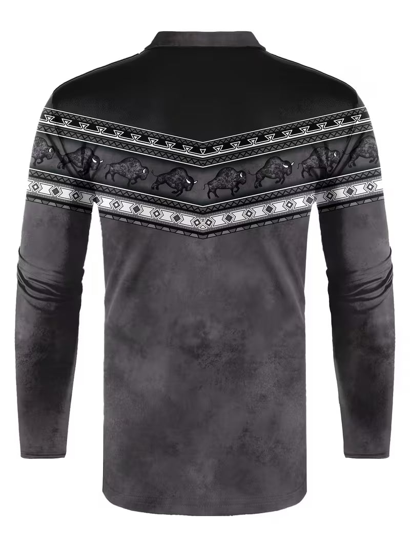 Tamas - Casual Vintage Color 3D Print Polo Shirt