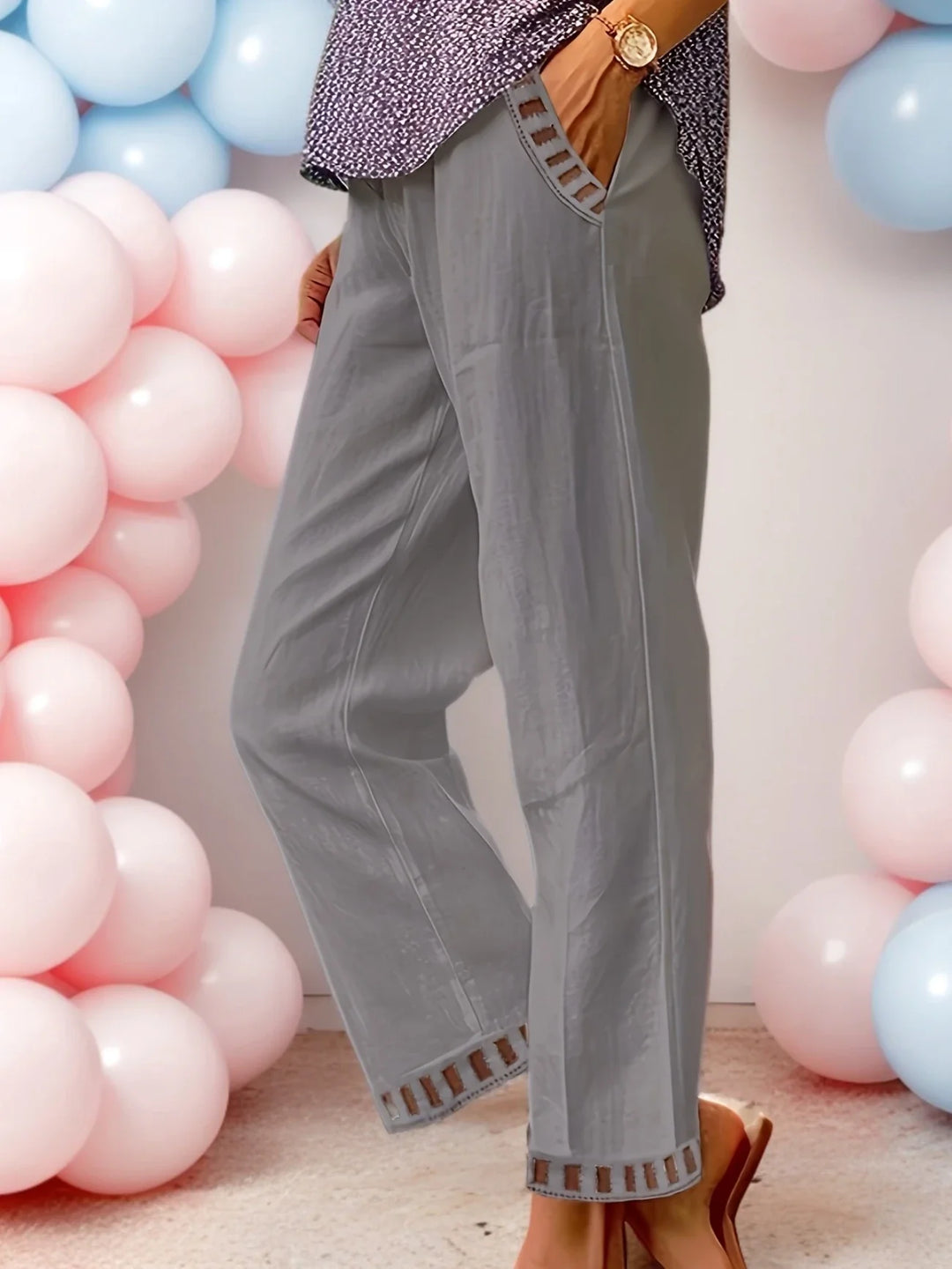 Tracey - Contrast Trim Cropped Pants