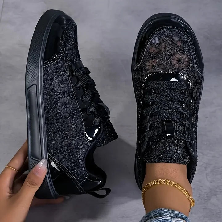 Liena - Floral Lace-Up Sneakers