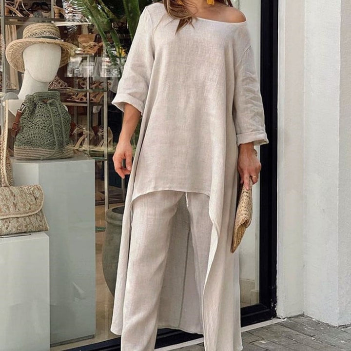 Liselotte - Fashionable Linen Casual Dress