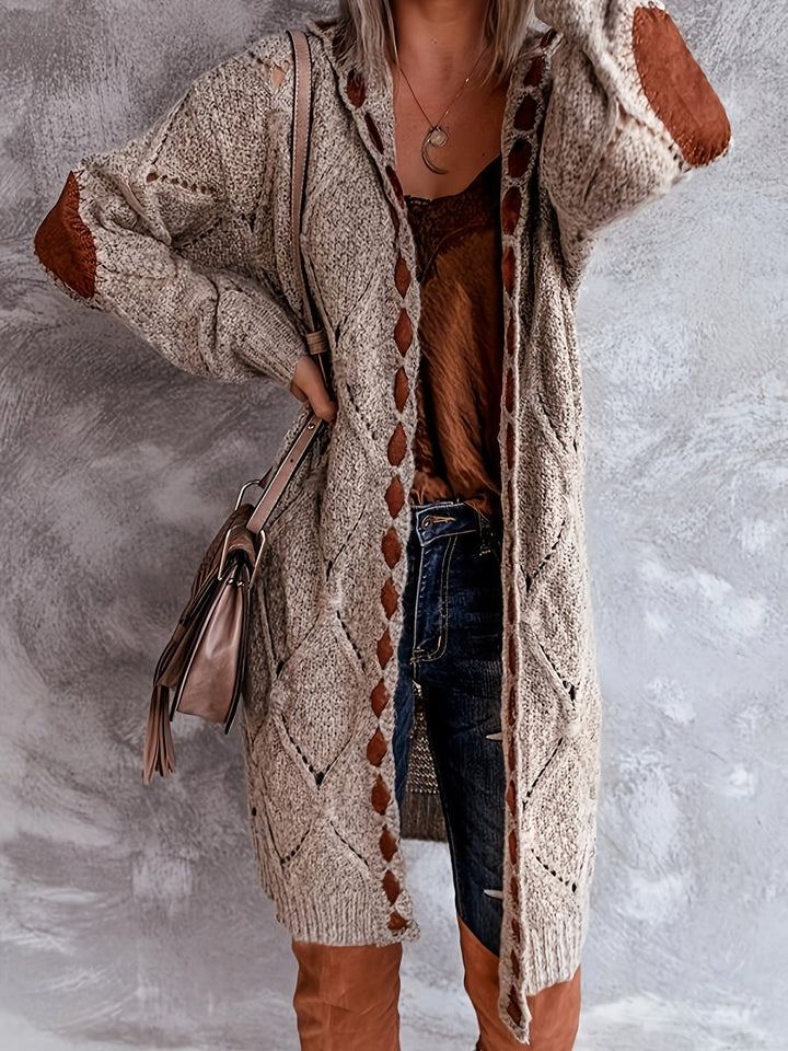 Mohina - Patchwork Knitted Long Cardigan