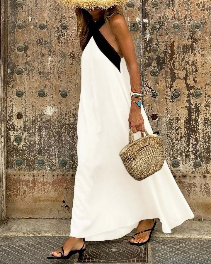 Giana - Elegant Backless Dress With Crossover Neck