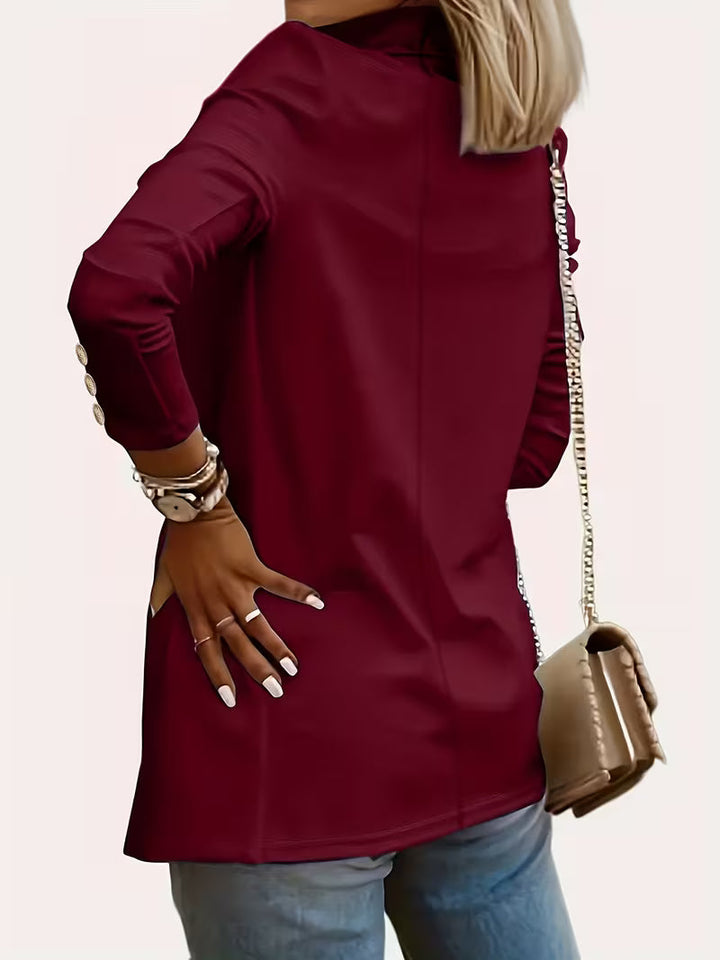 Tatjanita - Long sleeve Decorative Button Blazer