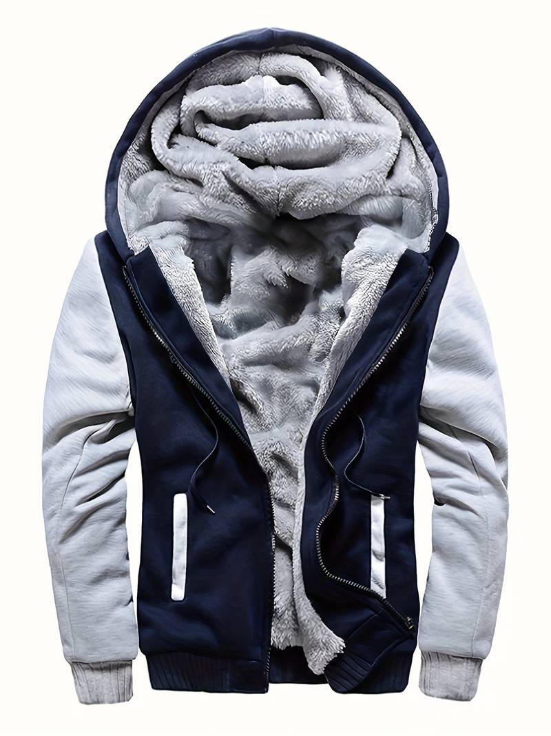 Oziel - Warm Fleece Hooded Jacket With Zipper