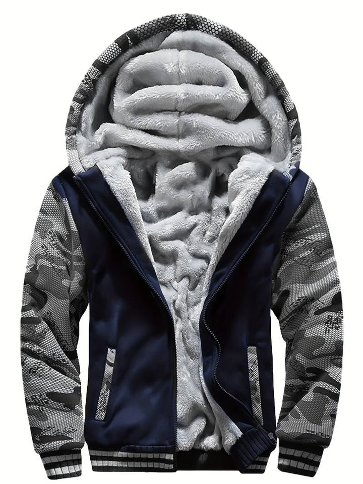Oziel - Warm Fleece Hooded Jacket With Zipper