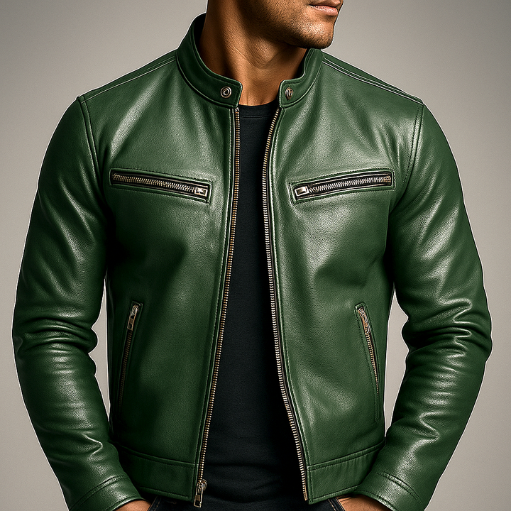 Jaromir - Vintage Leather Jacket With Zipper