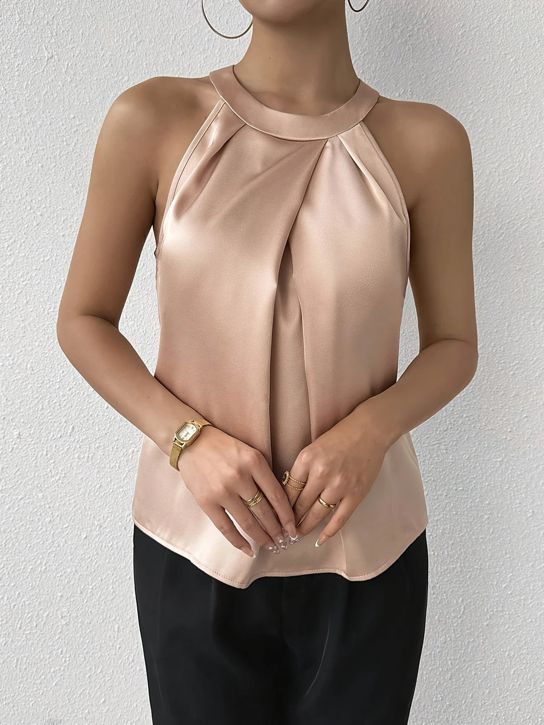 Cerys - Elegant Sleeveless Polyester Blouse