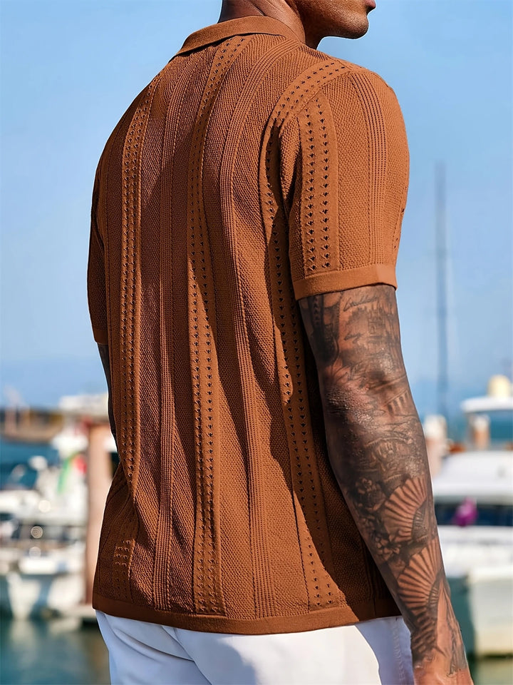 Semyon - Fashionable Intricate Pattern Knitted Shirt