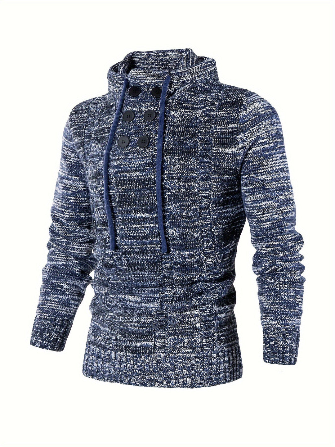 Damiaan - Casual Long Sleeve Knitted Hoodie