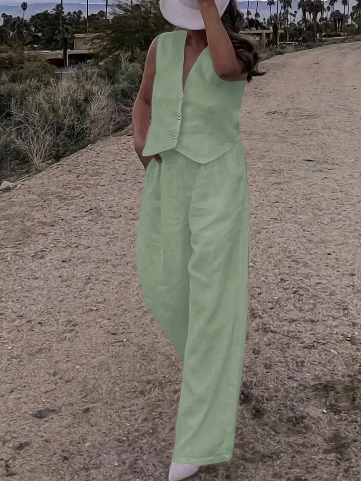 Jorja - Elegant Sleeveless Two Piece Outfit Set
