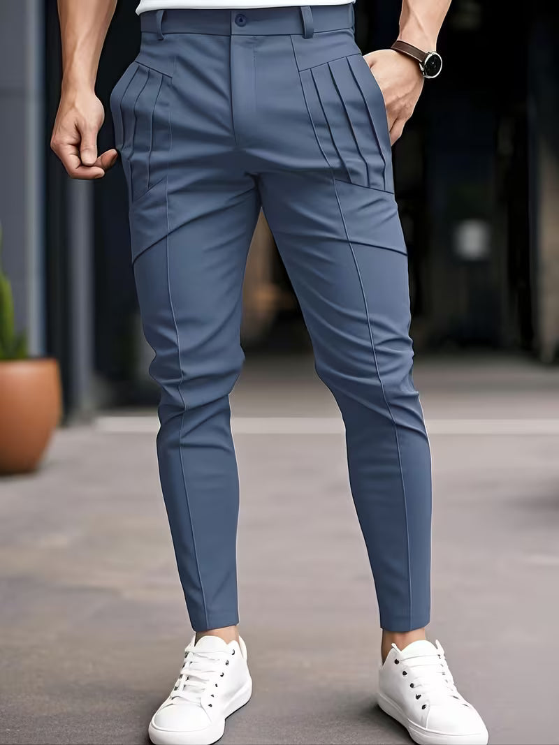 Baldon - Slim-Fit Pleated Pocket Trousers