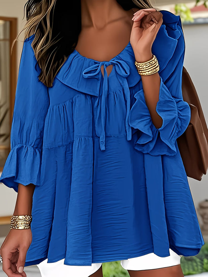 Garbine - Elegant Ruffle Neck Blouse