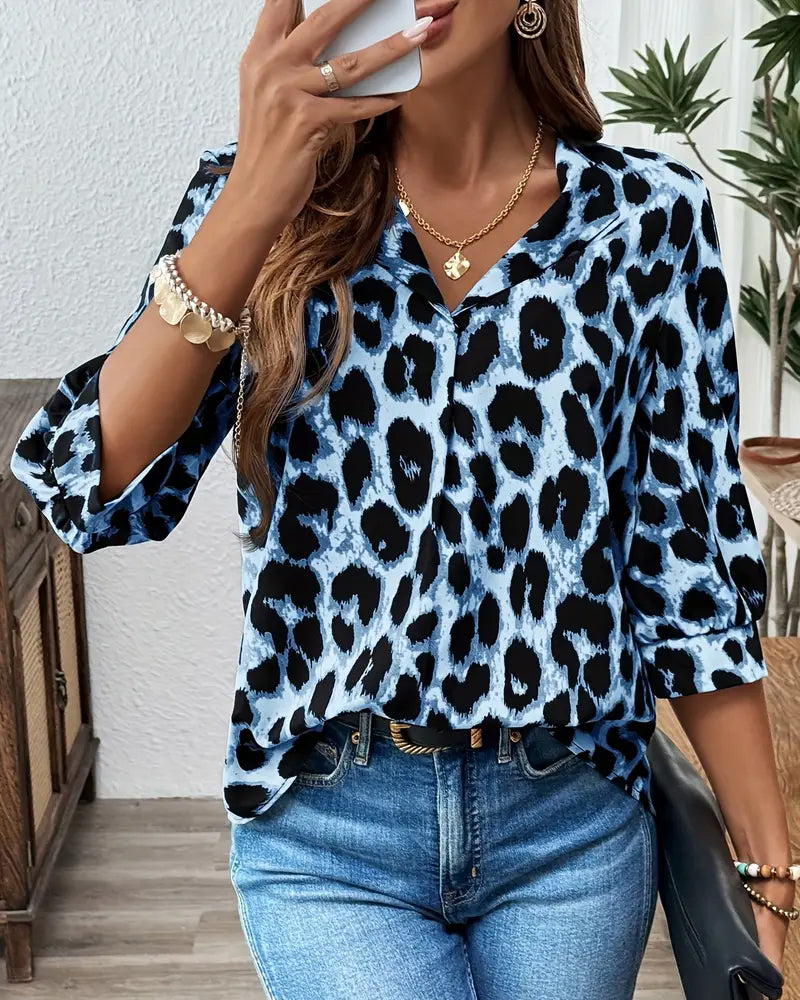 Ianira - Comfortable V-Neck Blouse