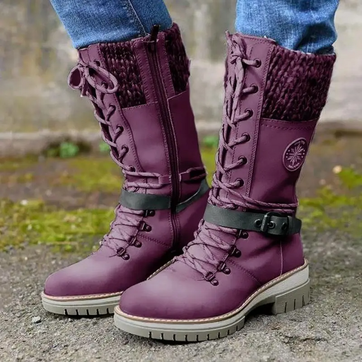 Carolina - Twist Boots With Side Zipper