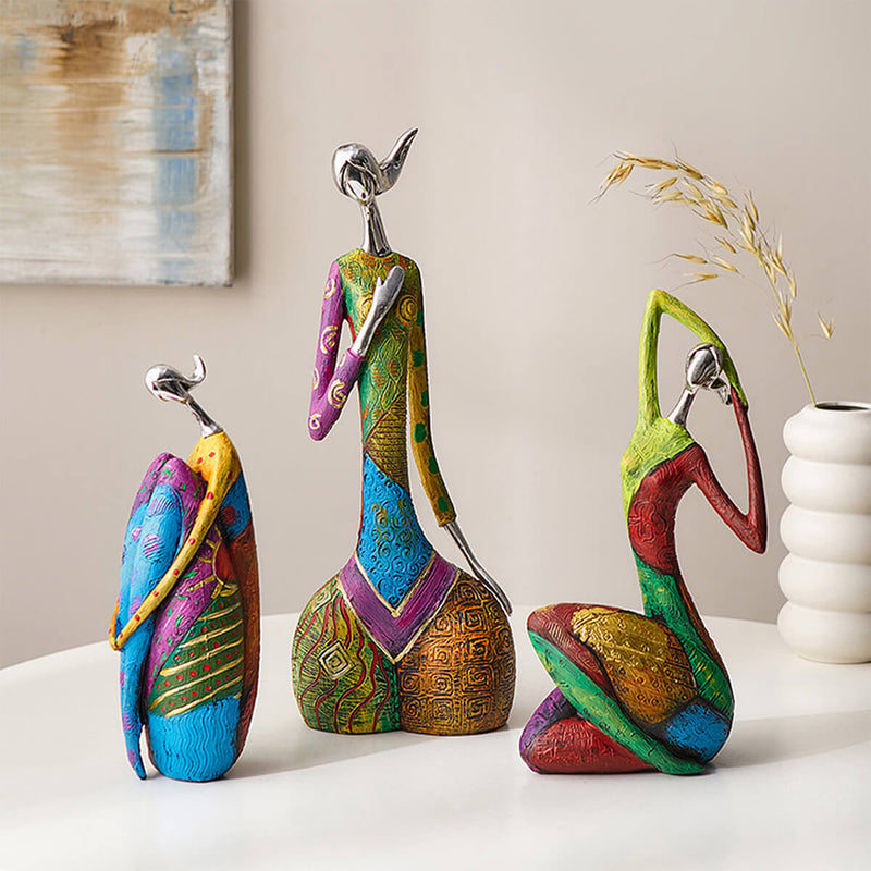 ArtMira - Abstract Colorful Woman Statues