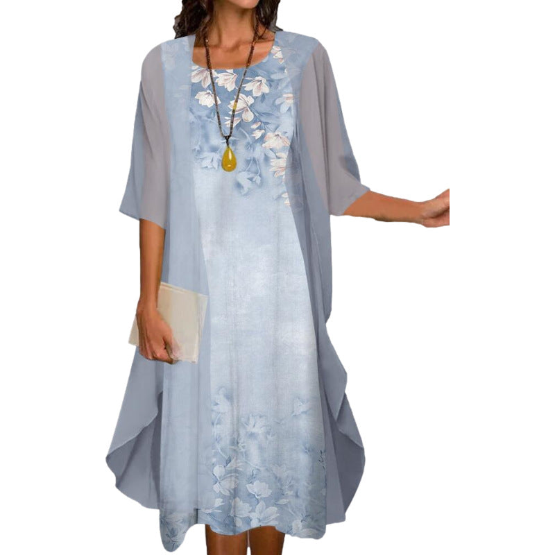 Venolia - Two-Piece Dress With A Floral Print