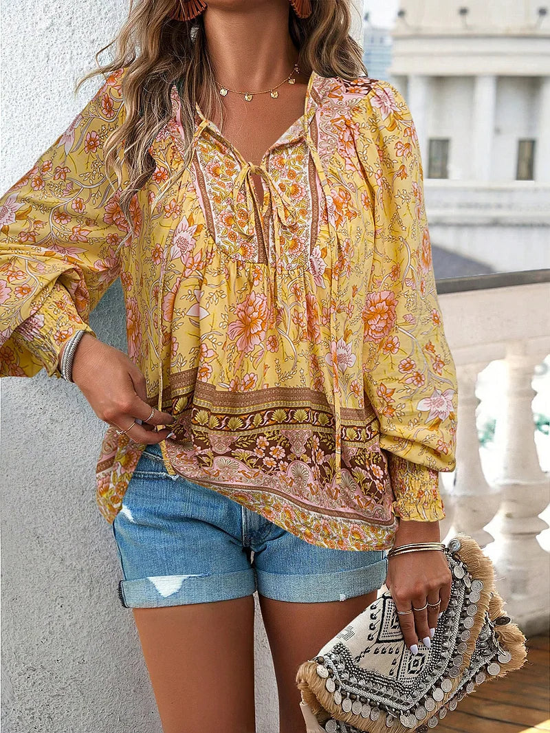 Sallie - Holiday Top with Print
