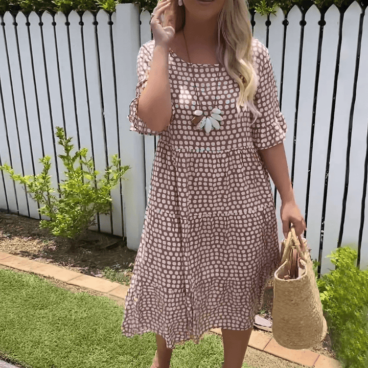 Yumi - Short Sleeve Midi Dress