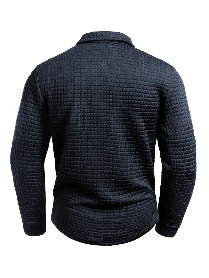 Hughes - Casual Thick Knit Button-Up Shirt