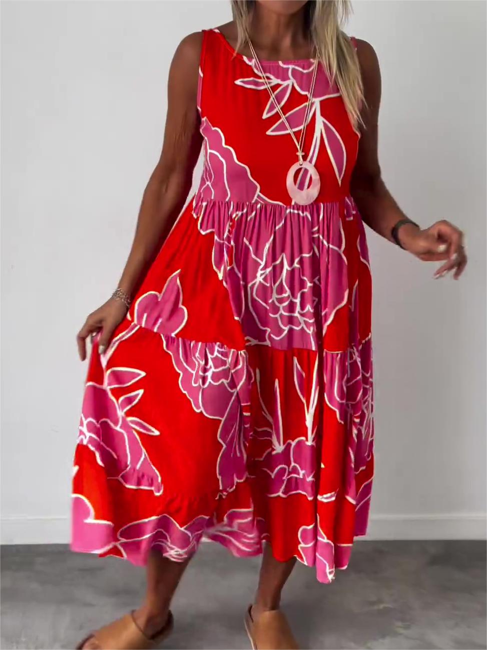 Hertha - Wanda Printed Sleeveless Dress