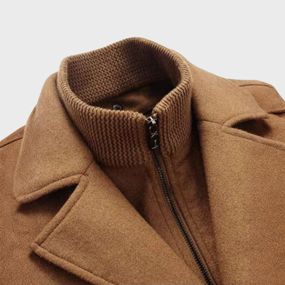 Sabron - Quilted Wool Coat With Zip Front