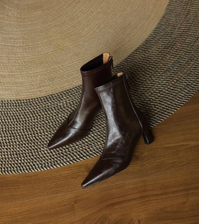 Lielah - Leather Ankle Boot With Zipper
