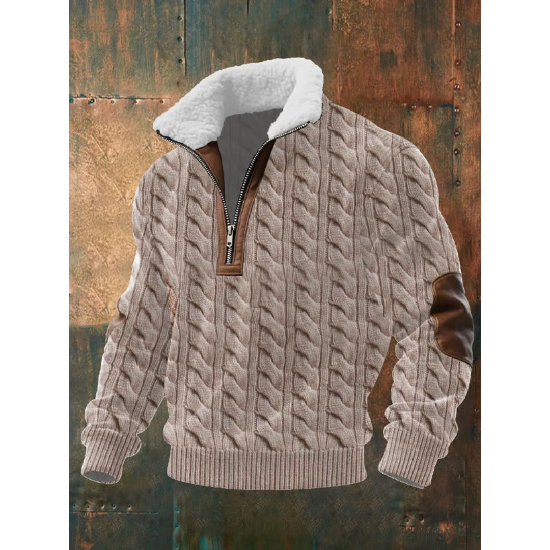Ibrahima - Fleece Turtleneck Sweater With Zipper