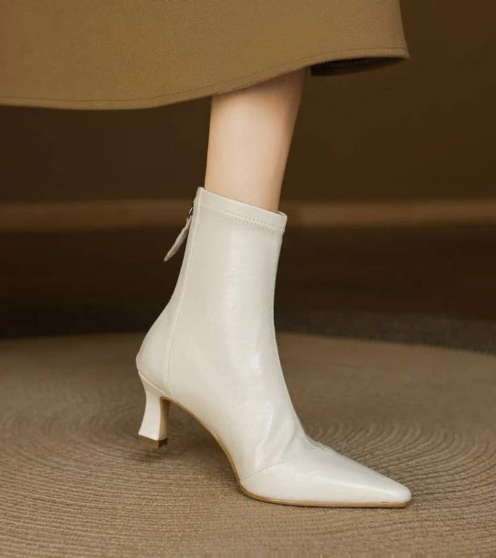Lielah - Leather Ankle Boot With Zipper