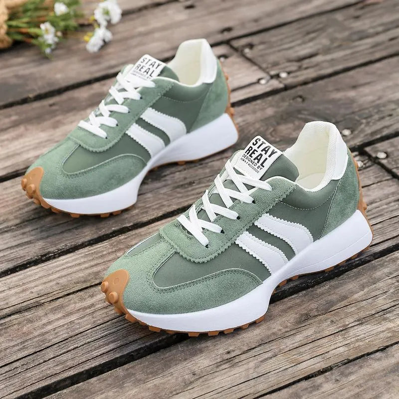 Renais - Sneakers With Lace-Up Closure and Contrast Stripes