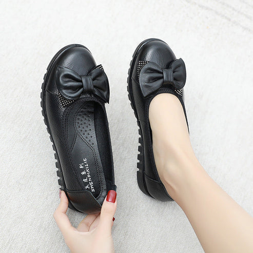 Opheinova - Flats With Bow and Chunky Ridged Soles