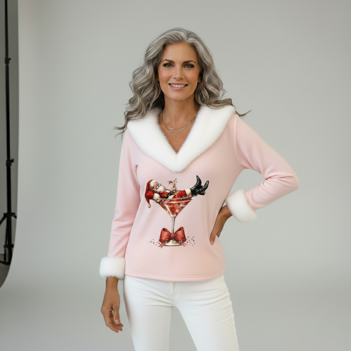 Uliana - Christmas Blouse with V-Neck