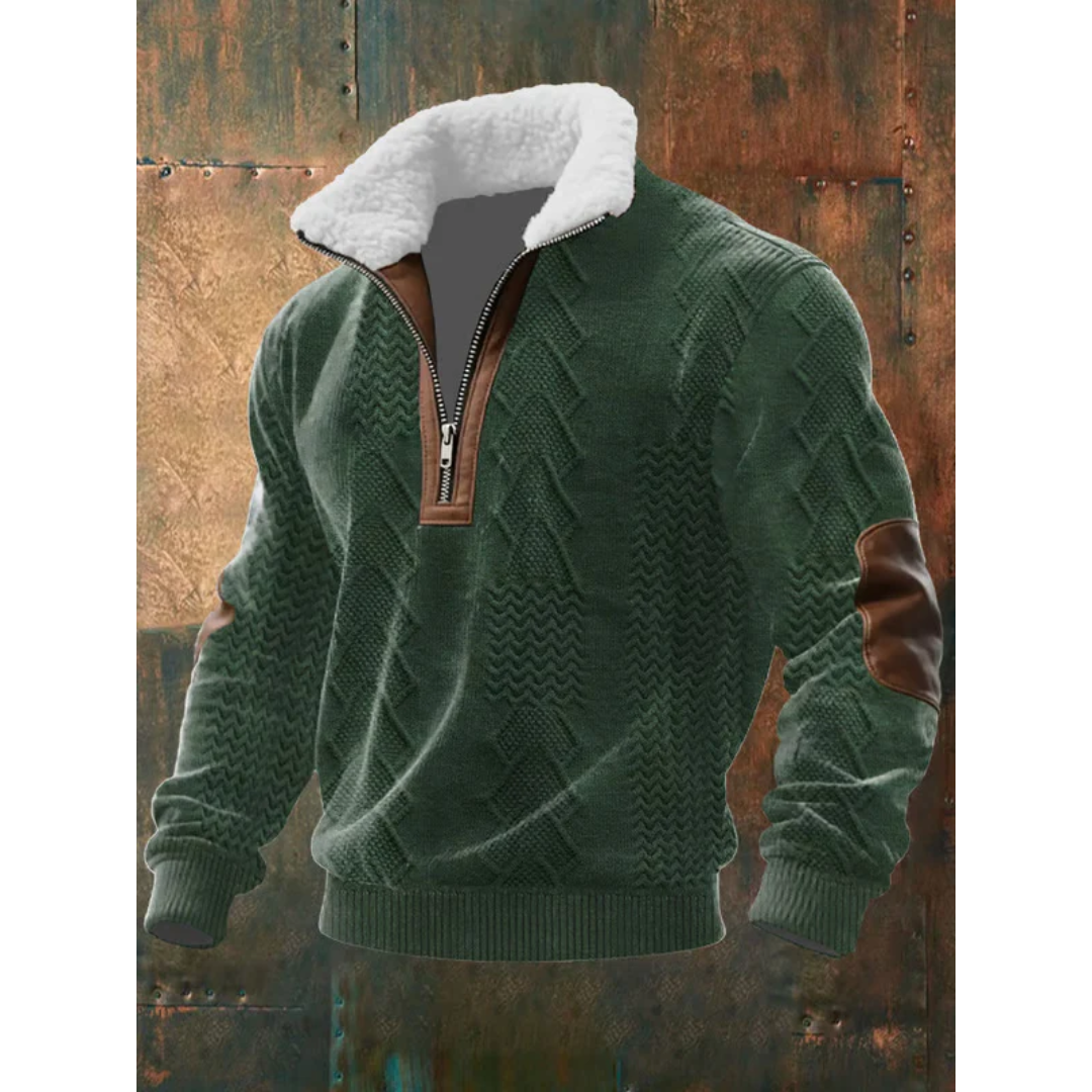 Ibrahima - Fleece Turtleneck Sweater With Zipper