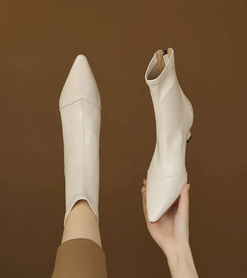 Lielah - Leather Ankle Boot With Zipper