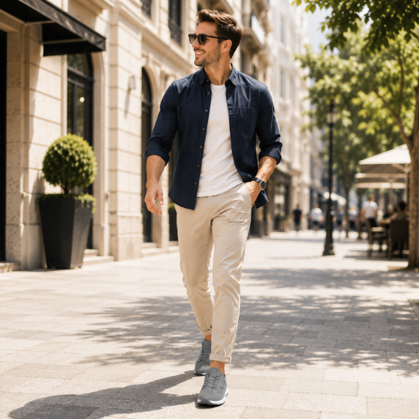 DuraEdge - Casual Sneakers With Contrast Panel Stitching