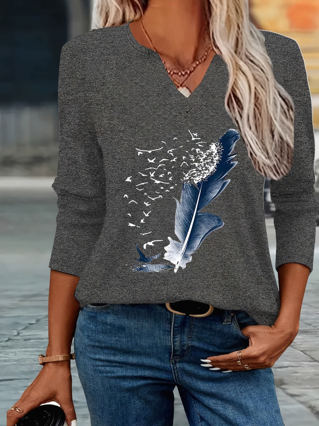 Liliieuza - Fashionable Summer V-Neck Shirt