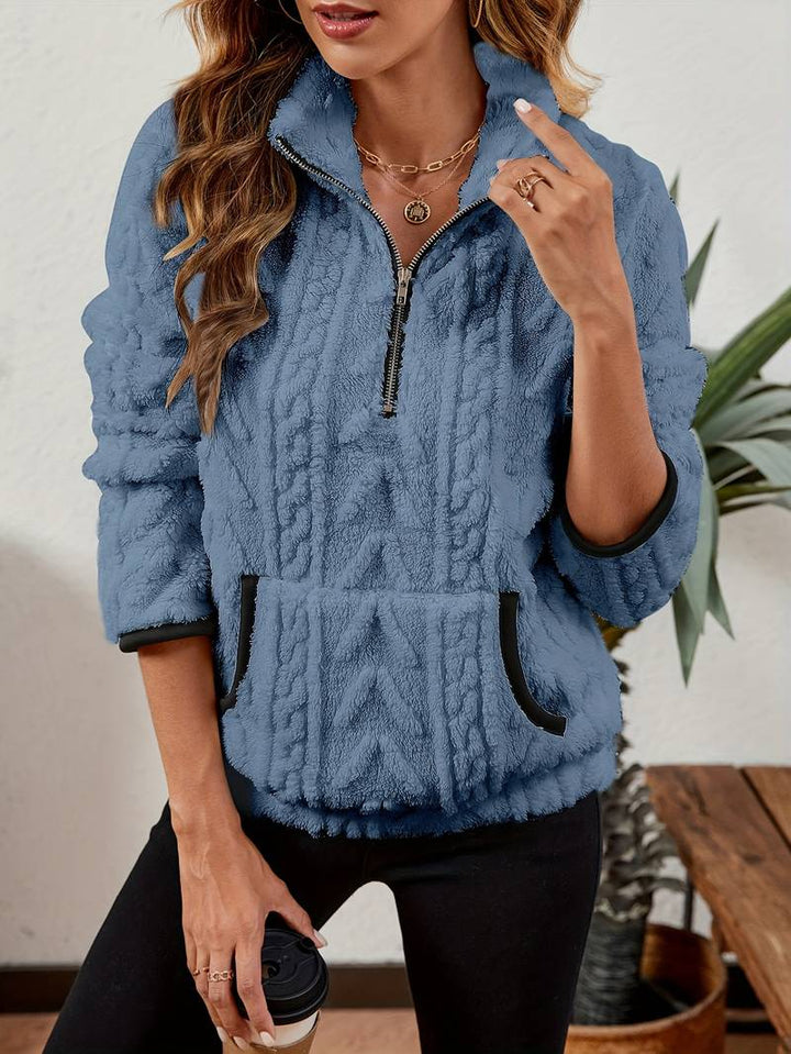 Naama - Half-Zip Stylish Sweater With Pocket