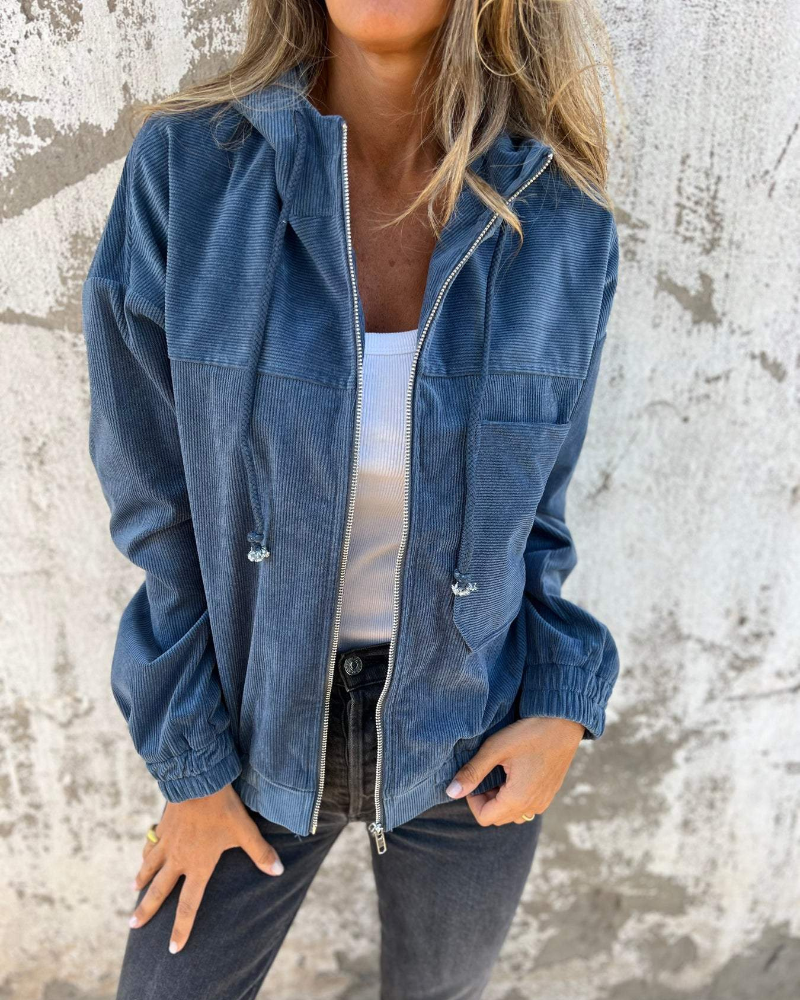 Adiana - Long Sleeve Jacket With Zip Up