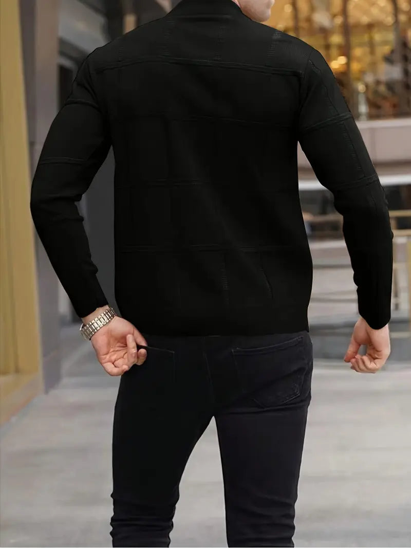Nunzio - Comfortable Knitted Mock Neck Sweater