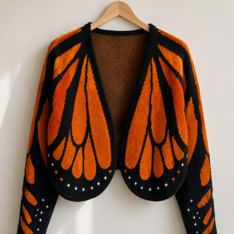 Joveaiana - Monarch Butterfly Wing Knit Cardigan