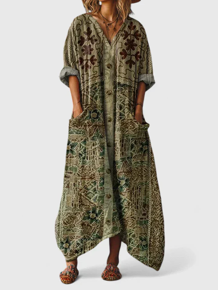 Chathumi - Elegant Dress With Printed