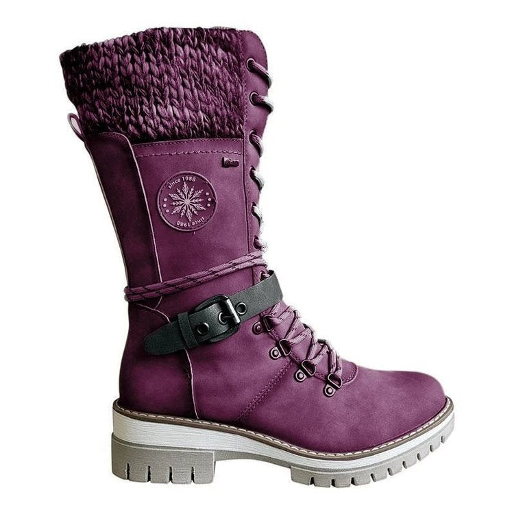 Carolina - Twist Boots With Side Zipper