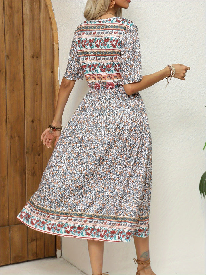 Jeeni - Short Sleeve Floral Printted Dress