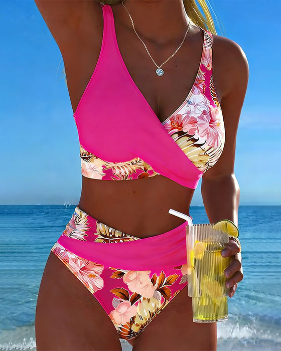Killiane - Floral Contrast Split Bikini