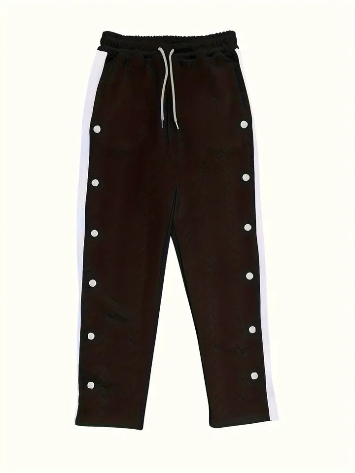 Jonass - Knitted Wide-Leg Trousers with Side Buttons