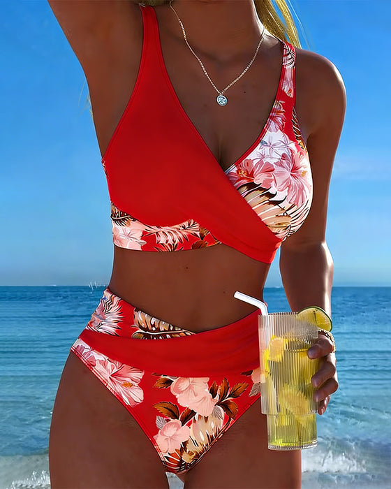 Killiane - Floral Contrast Split Bikini