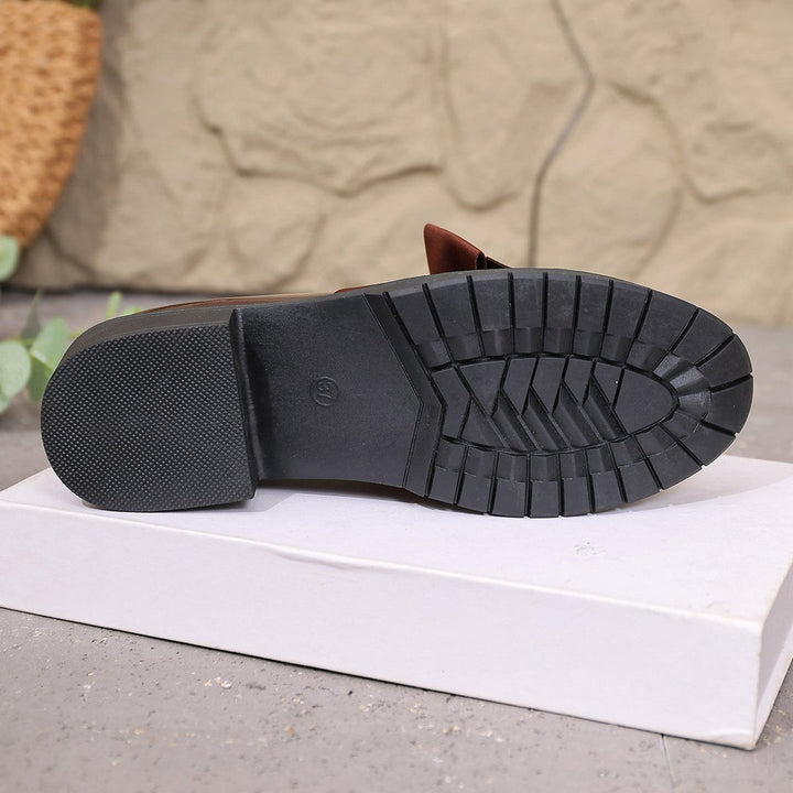 Astreaica - Patent Leather Loafer With Bow Accent