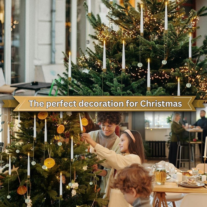 TreeLume - Christmas Tree Led Candles With Crystal Ball Hook